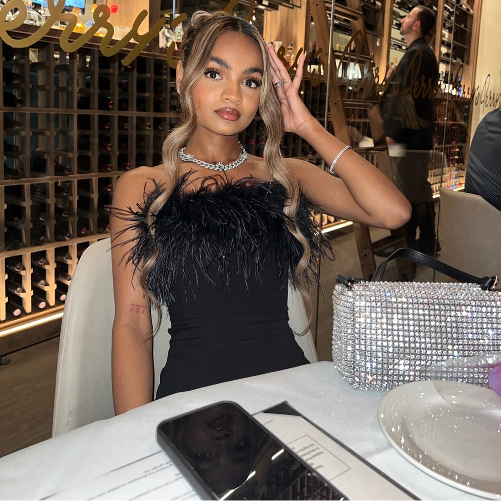 Black feather Jumpsuit